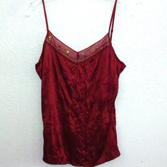 Ruby Red Camisole, with sequin and beads details - Picture 1 of 6